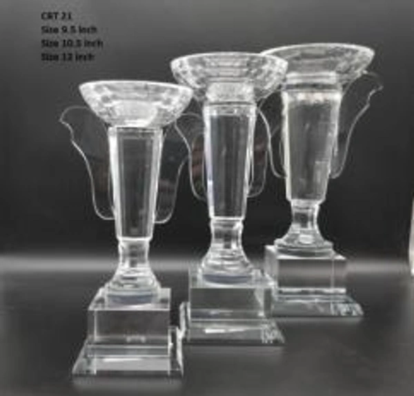Crystal Cup Trophy - 9.5 / 10.5 / 12 inches, Bangalore 24 hrs up to 72 hours / Other Cities 4 to 7 days.